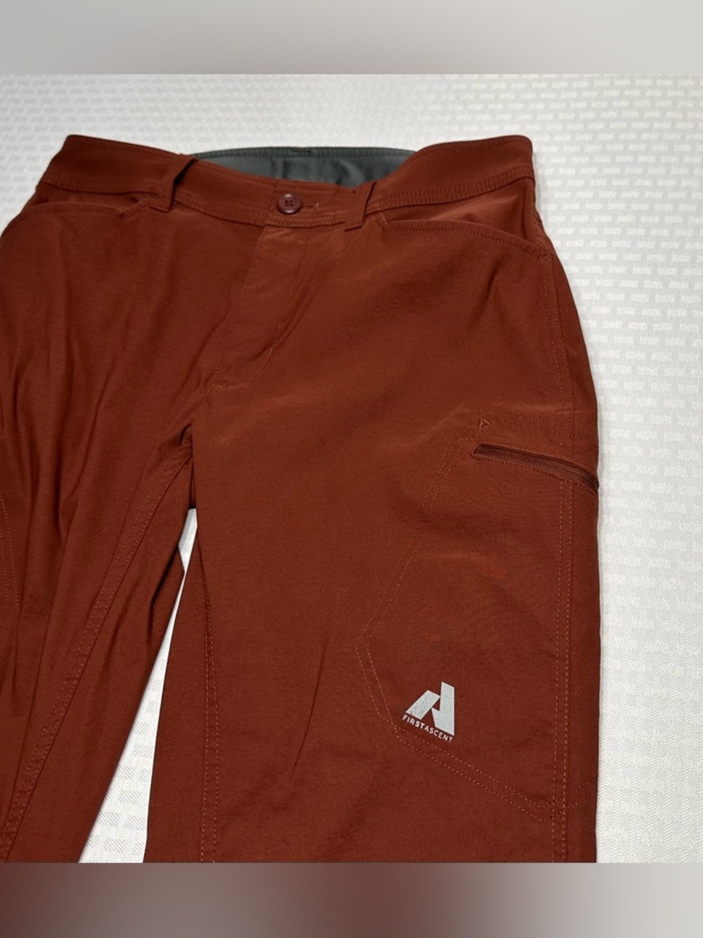 Eddie Bauer First Ascent Guide Pro Pants Men 32x29 Burnt Rust Red Hiking Stretch